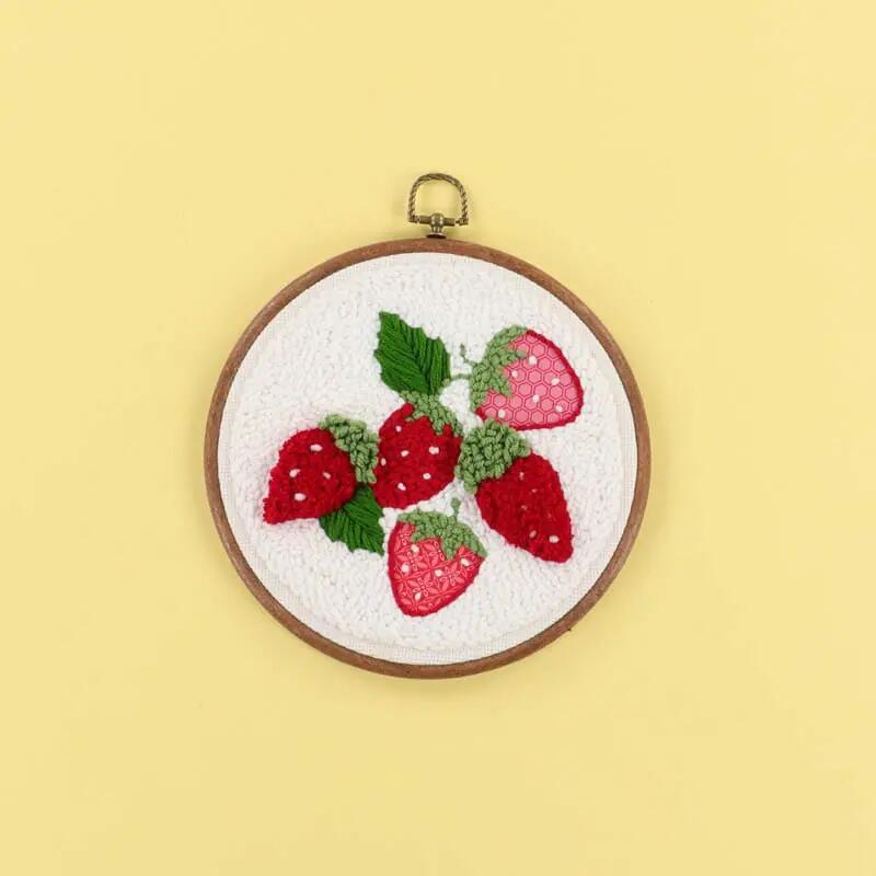 So Berry Happy Punch Needle Hoop Kit