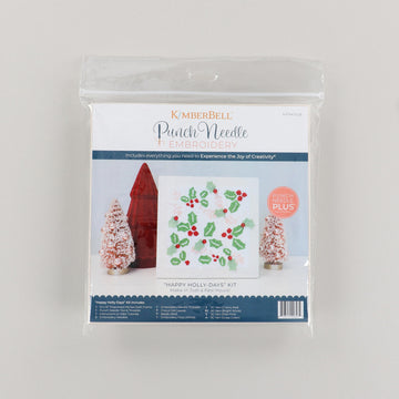 Happy Holly Days Punch Needle Embroidery Frame Kit