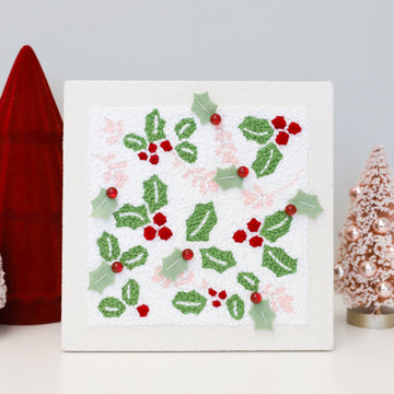 Happy Holly Days Punch Needle Embroidery Frame Kit