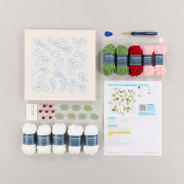 Happy Holly Days Punch Needle Embroidery Frame Kit