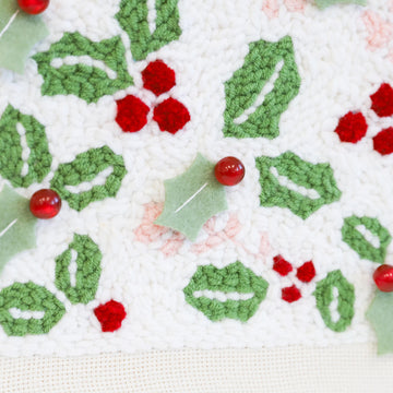 Happy Holly Days Punch Needle Embroidery Frame Kit