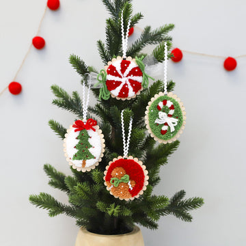 Cozy Christmas Ornaments Punch Needle Embroidery Kit