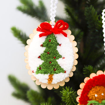 Cozy Christmas Ornaments Punch Needle Embroidery Kit