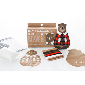 D.I.Y. Embroidered Doll Kit - Beaver