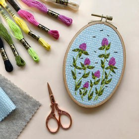 Bees Among Clover Embroidery Kit