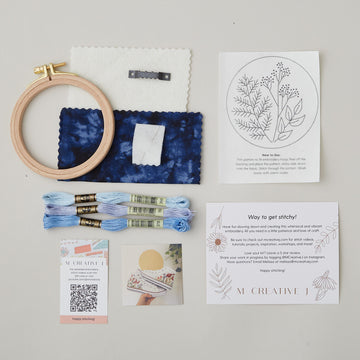 Cyanotype Botanicals Embroidery Kit