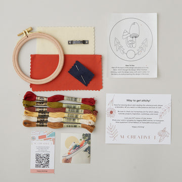 Mushroom Trio Embroidery Kit