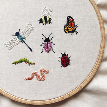 Bugs Stick and Stitch Embroidery Pattern