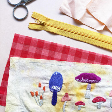 Mushroom Stick and Stitch Embroidery Pattern