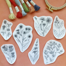 Unconventional Flowers Stick and Stitch Embroidery Pattern