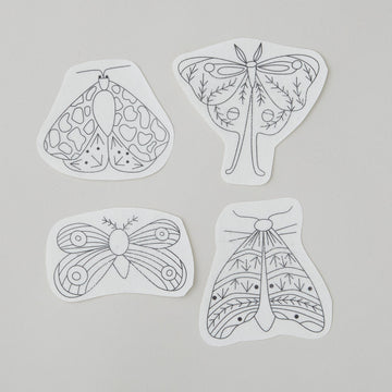 Moths Stick and Stitch Embroidery Pattern