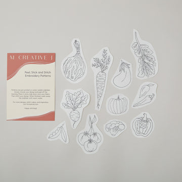 Veggie Delight Stick and Stitch Embroidery Pattern