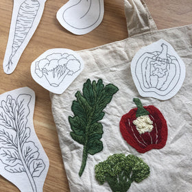 Veggie Delight Stick and Stitch Embroidery Pattern