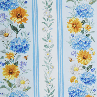Bees & Blooms - Floral Repeating Stripe Multi Yardage