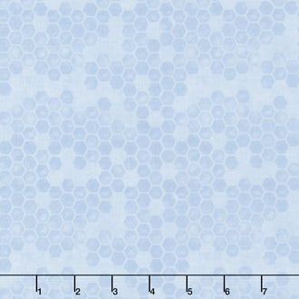 Bees & Blooms - Honeycomb Blue Yardage