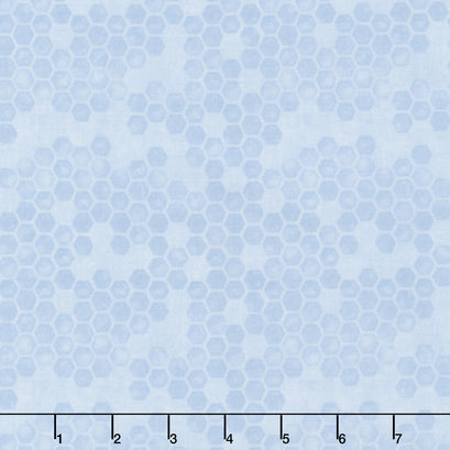 Bees & Blooms - Honeycomb Blue Yardage