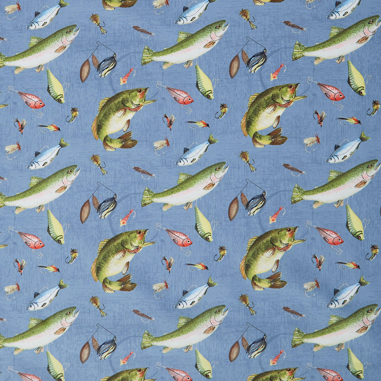 Gone Fishing - Fish and Lure Toss Blue Yardage