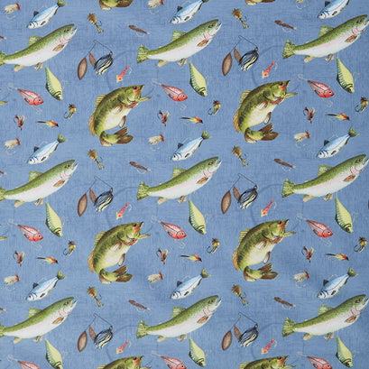 Gone Fishing - Fish and Lure Toss Blue Yardage