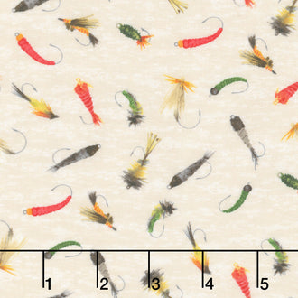 Gone Fishing - Fishing Lures Cream Yardage