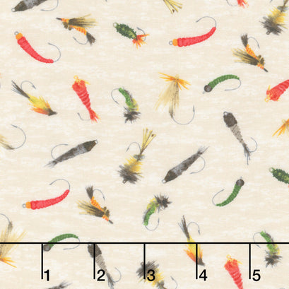 Gone Fishing - Fishing Lures Cream Yardage