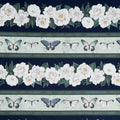 Garden Grace - Floral Repeating Stripe Multi Yardage