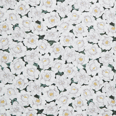 Garden Grace - Packed Flowers Green Yardage