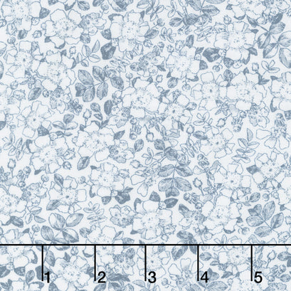 Garden Grace - Floral Toile Blue Yardage