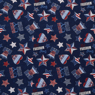 Stars Of Valor - Patriotic Toss Navy Yardage