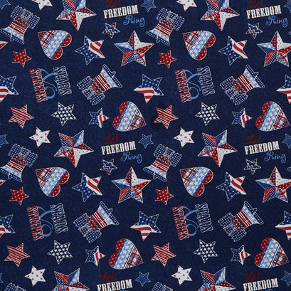Stars Of Valor - Patriotic Toss Navy Yardage