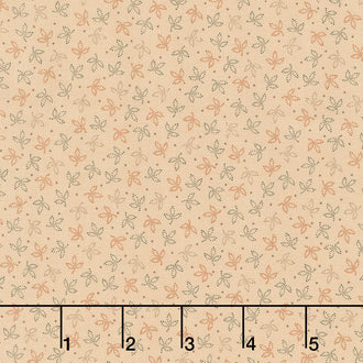 Cheddar & Coal III - Leaves Beige Yardage
