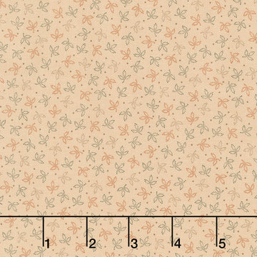 Cheddar & Coal III - Leaves Beige Yardage