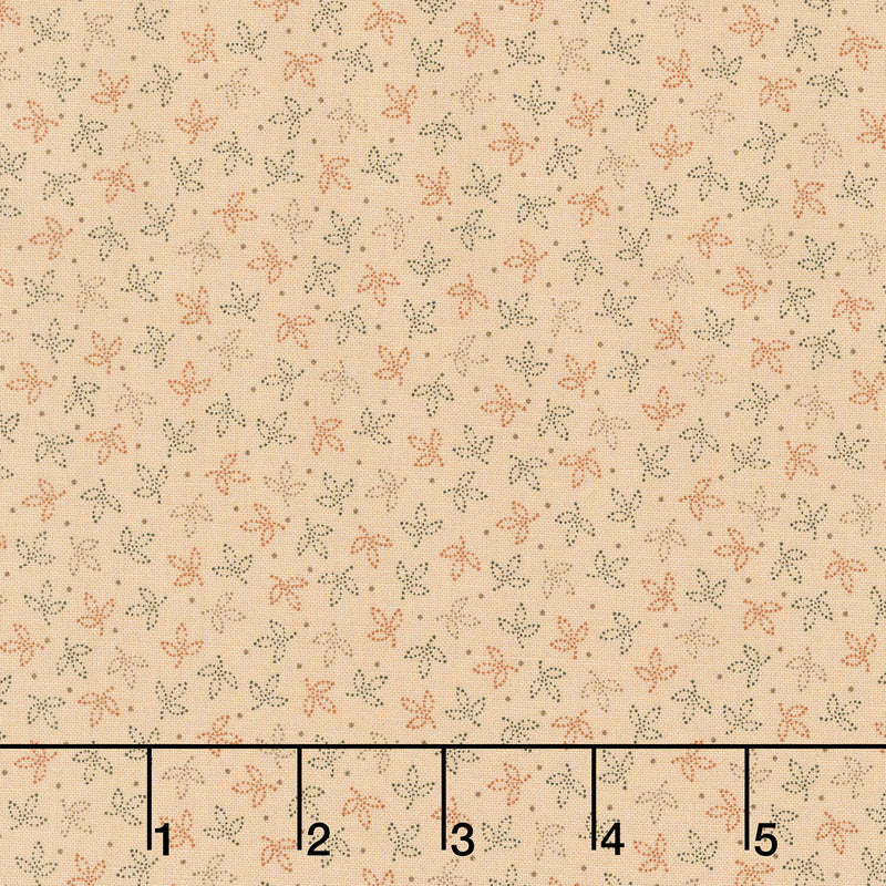 Cheddar & Coal III - Leaves Beige Yardage