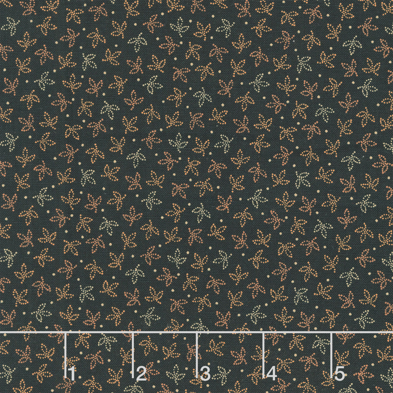 Cheddar & Coal III - Leaves Black Yardage