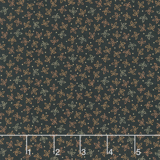 Cheddar & Coal III - Leaves Black Yardage