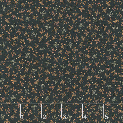 Cheddar & Coal III - Leaves Black Yardage