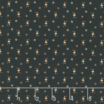 Cheddar & Coal III - Triangle Dots Black Yardage
