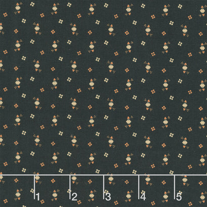 Cheddar & Coal III - Triangle Dots Black Yardage