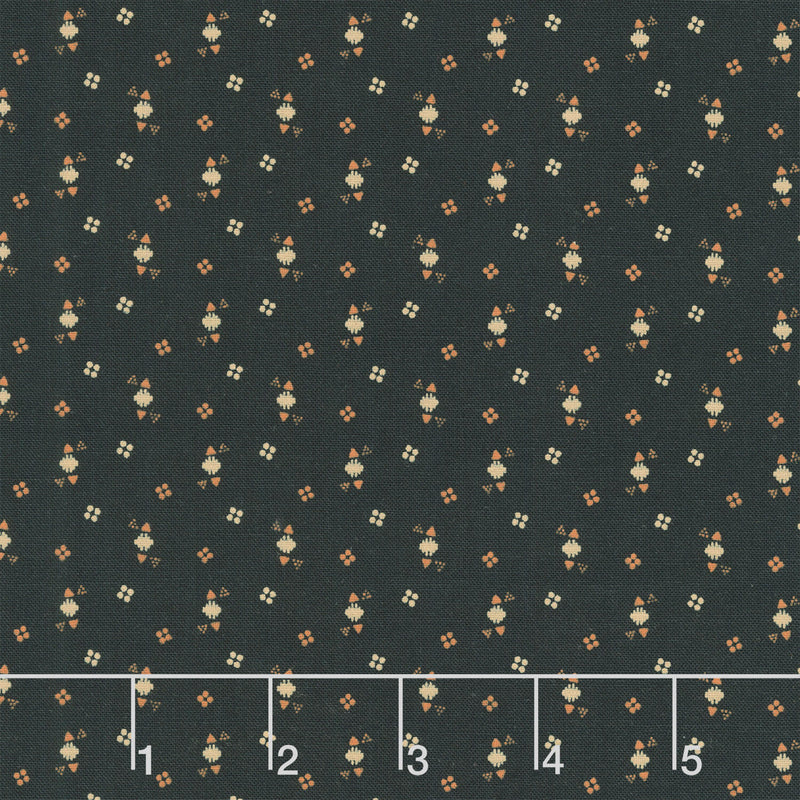 Cheddar & Coal III - Triangle Dots Black Yardage