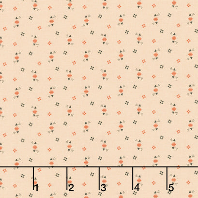Cheddar & Coal III - Triangle Dots Cream Yardage