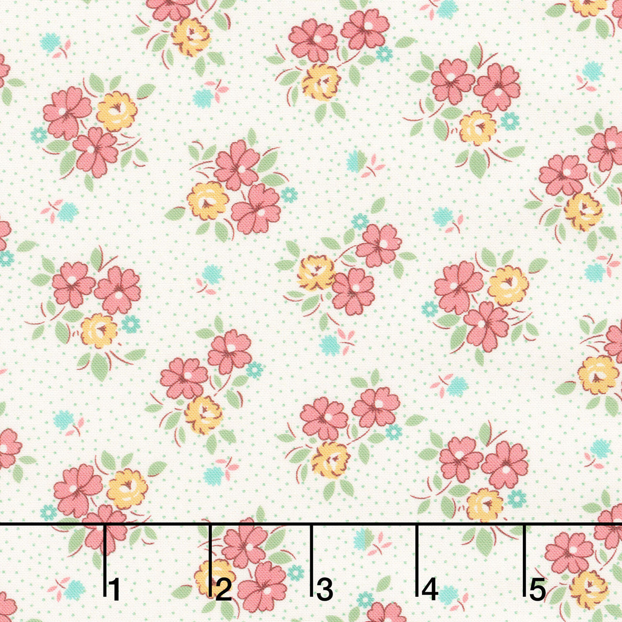 Aunt Grace Goes Scrappy - Floral Pink Yardage