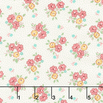 Aunt Grace Goes Scrappy - Floral Pink Yardage