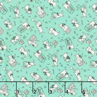 Aunt Grace Goes Scrappy - Cat Aqua Yardage