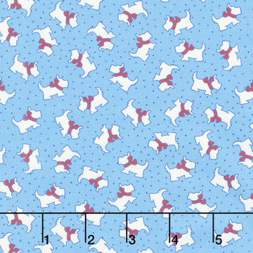 Aunt Grace Goes Scrappy - Scottie Blue Yardage