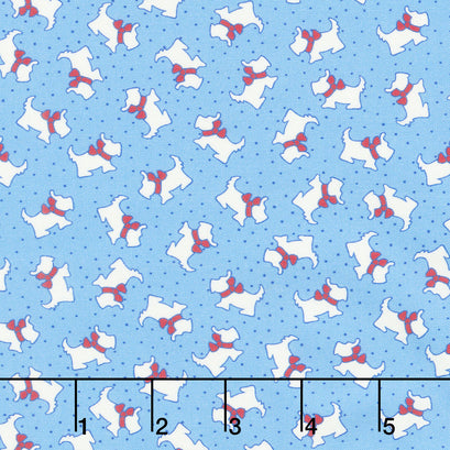 Aunt Grace Goes Scrappy - Scottie Blue Yardage