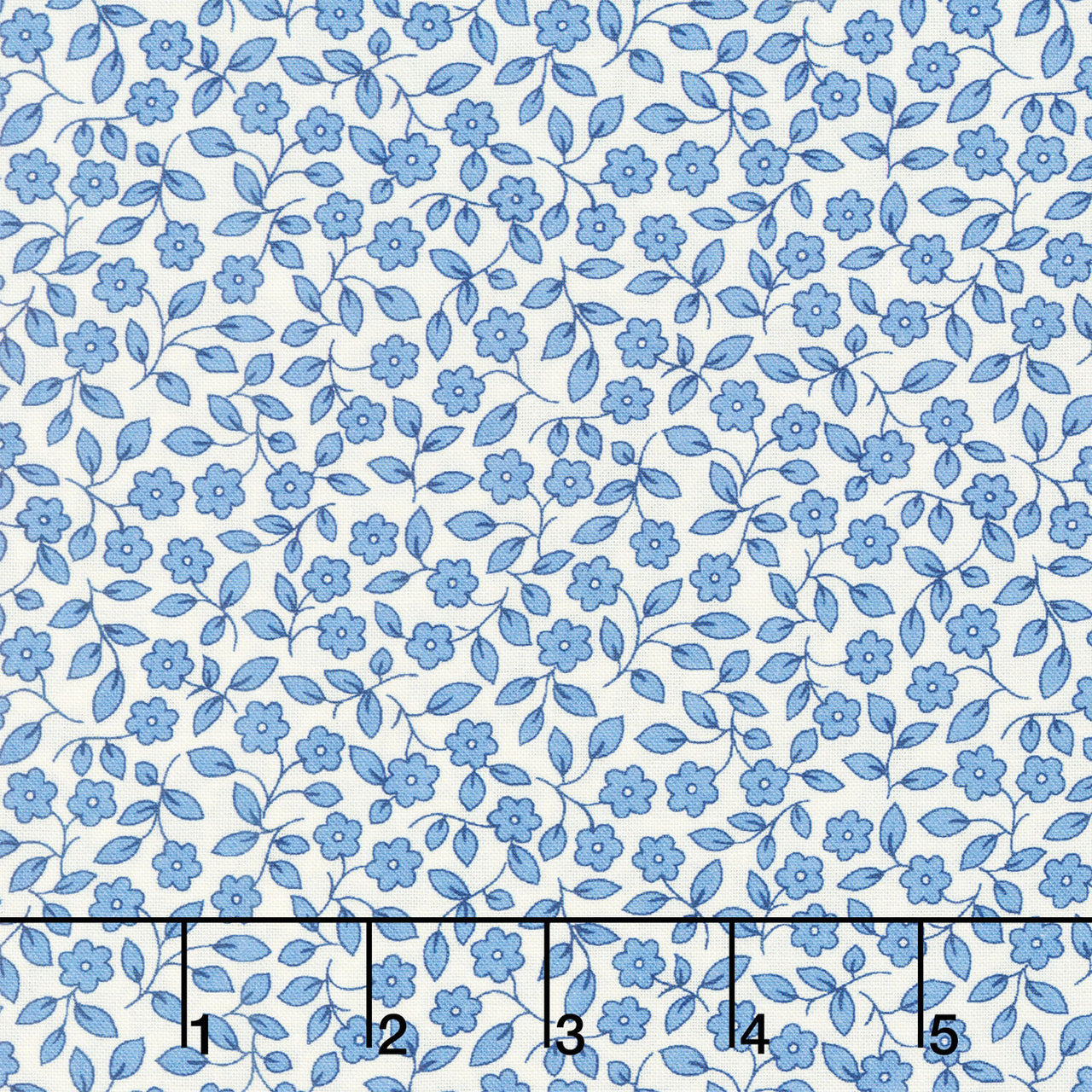 Aunt Grace 108" Premium Quilt Backs - Viney Floral Blue Yardage