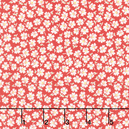 Aunt Grace Loves U - Packed Flowers Red Yardage