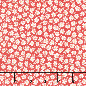 Aunt Grace Loves U - Packed Flowers Red Yardage