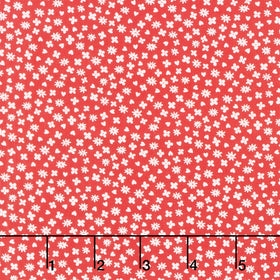 Aunt Grace Loves U - Hearts and Flowers Red Yardage