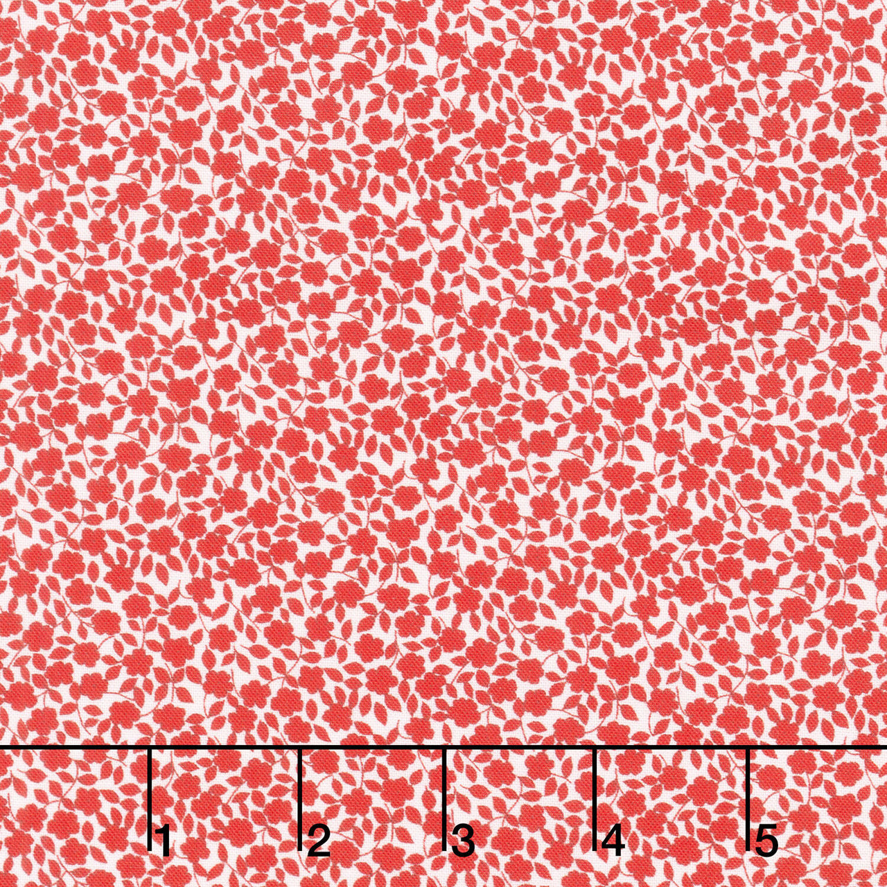 Aunt Grace Loves U - Vines and Flowers Red Yardage