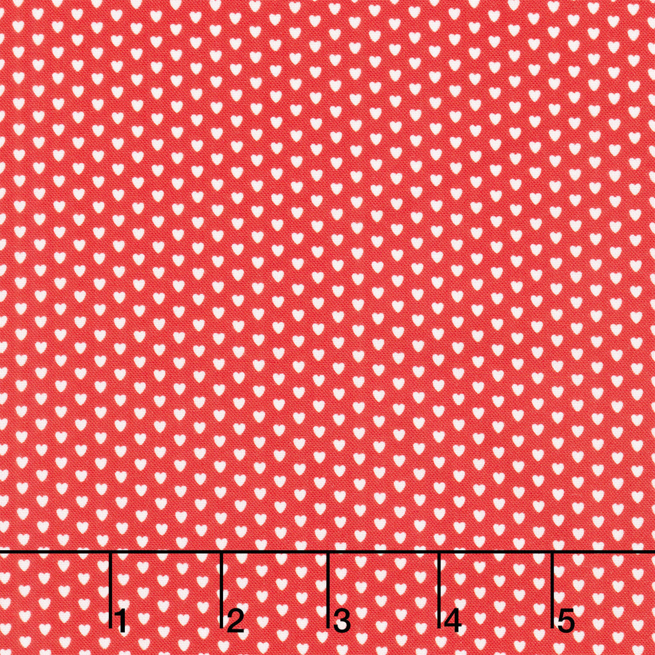 Aunt Grace Loves U - Mini Hearts Red Yardage